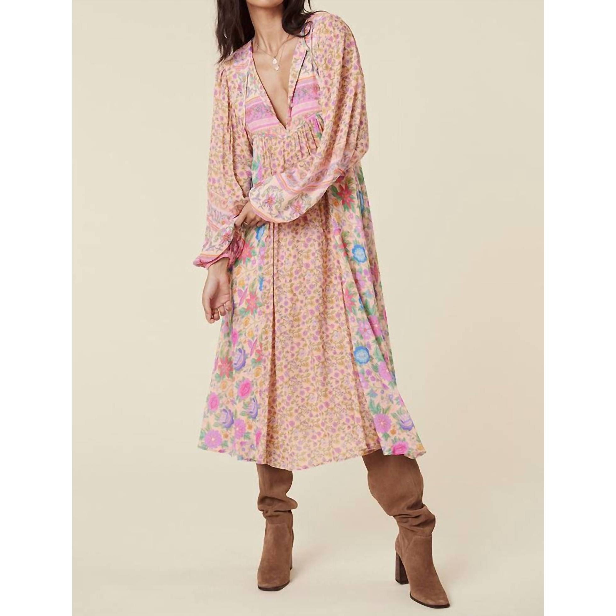 New Spell Mossy Patchwork Boho Dress In Spring Garden